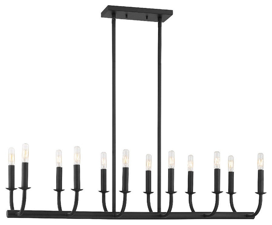 Bailey 12 Light Chandelier in Matte Black
