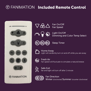 Brawn 64 inch Indoor/Outdoor Ceiling Fan with LED CCT Select Light Kit, Black