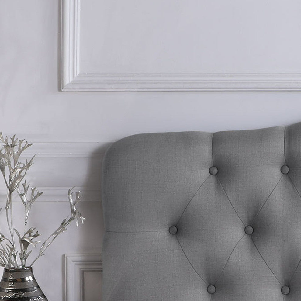 Charlotte Upholstered Panel Headboard, Gray, Twin
