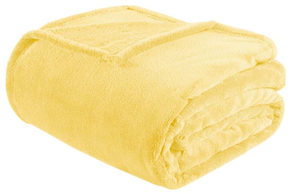 Intelligent Design Solid Microlight Plush Brushed Blanket, Full/Queen