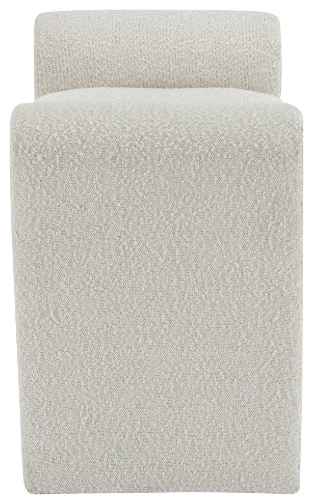 Stylus Boucle Fabric Upholstered Bench, Cream, 31.5" Wide