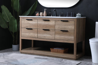 Louie 54" SIngle Bathroom Vanity, Natural Oak