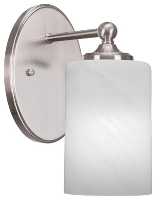Capri 1-Light Wall Sconce, Brushed Nickel/White Marble