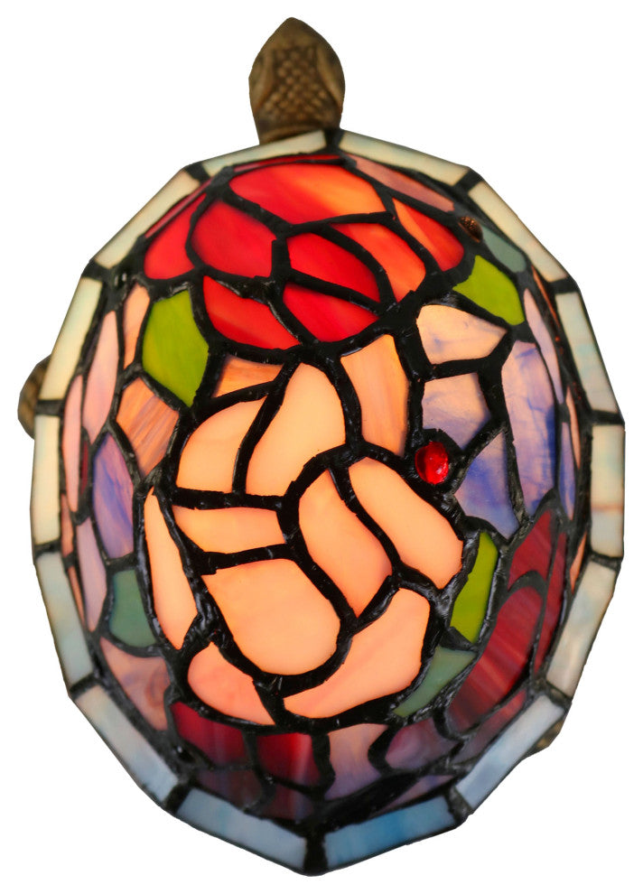 Toto Turtle Floral Tiffany Accent Lamp
