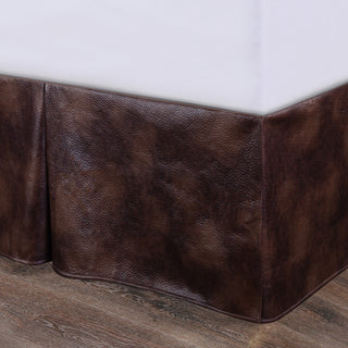 Brown Faux Leather Bed Skirt, Twin