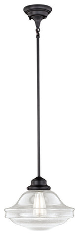 Huntley 12" Pendant Clear Glass Oil Rubbed Bronze