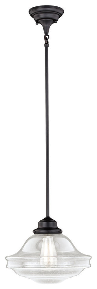 Huntley 12" Pendant Clear Glass Oil Rubbed Bronze