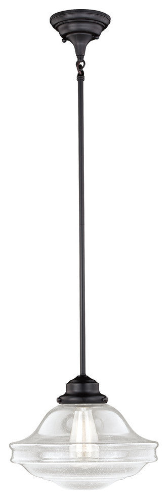Huntley 12" Pendant Clear Glass Oil Rubbed Bronze