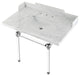 Kingston Brass LMS3630MASQ1 36" Carrara Marble Console Sink, Acrylic Legs