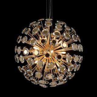 Pendant 18-Light Round Crystal Chandelier - Gold