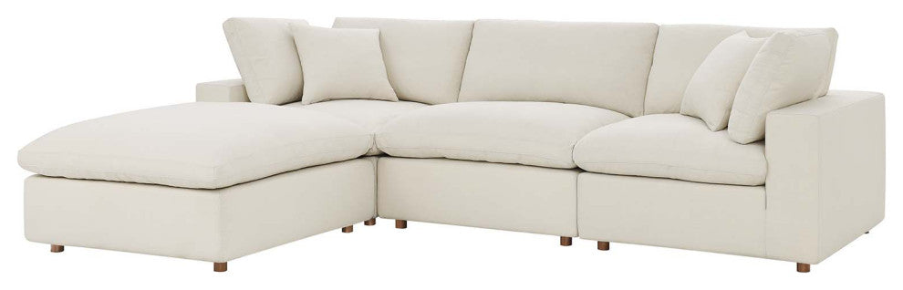 Modular Sectional Deep Sofa Set, Beige, Fabric, Modern, Lounge Cafe Hospitality