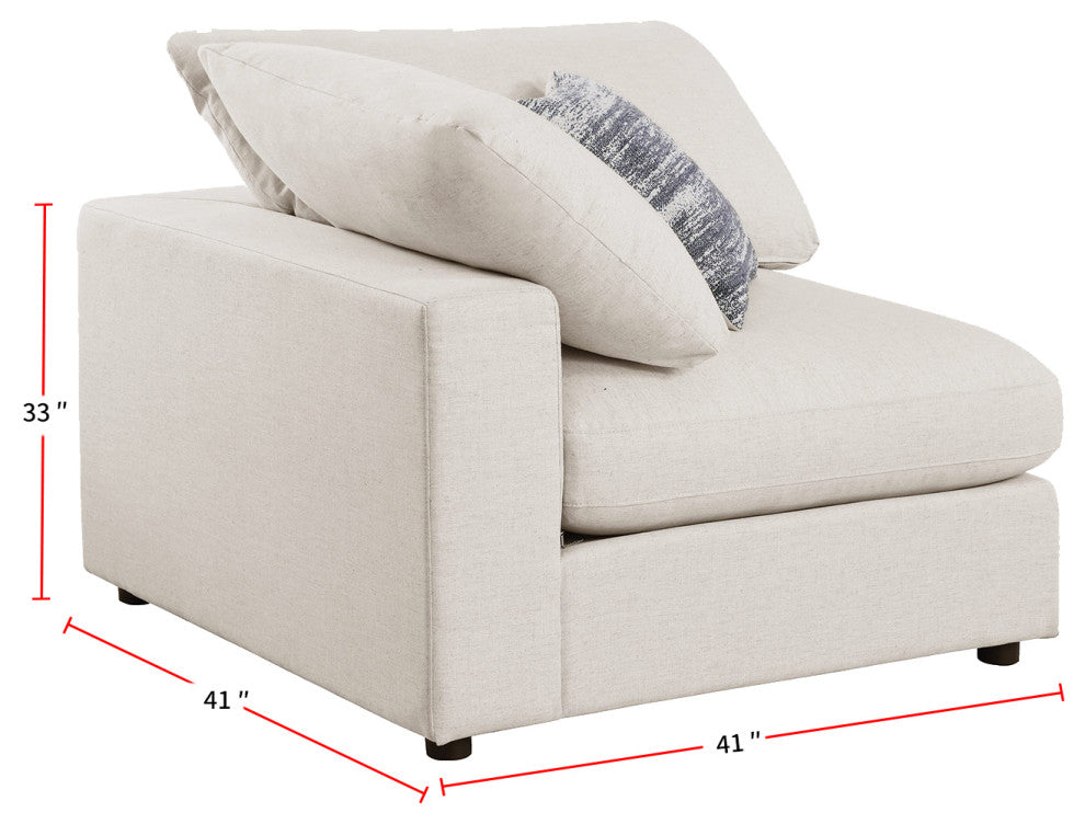 Upholstered Corner Sofa, Beige Finish