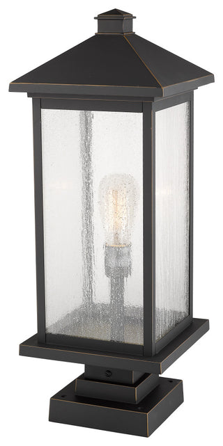 Z-Lite 1 Light Outdoor Pier Mounted Fixture Oil Rubbed Bronze 531PHBXLS-SQPM-ORB
