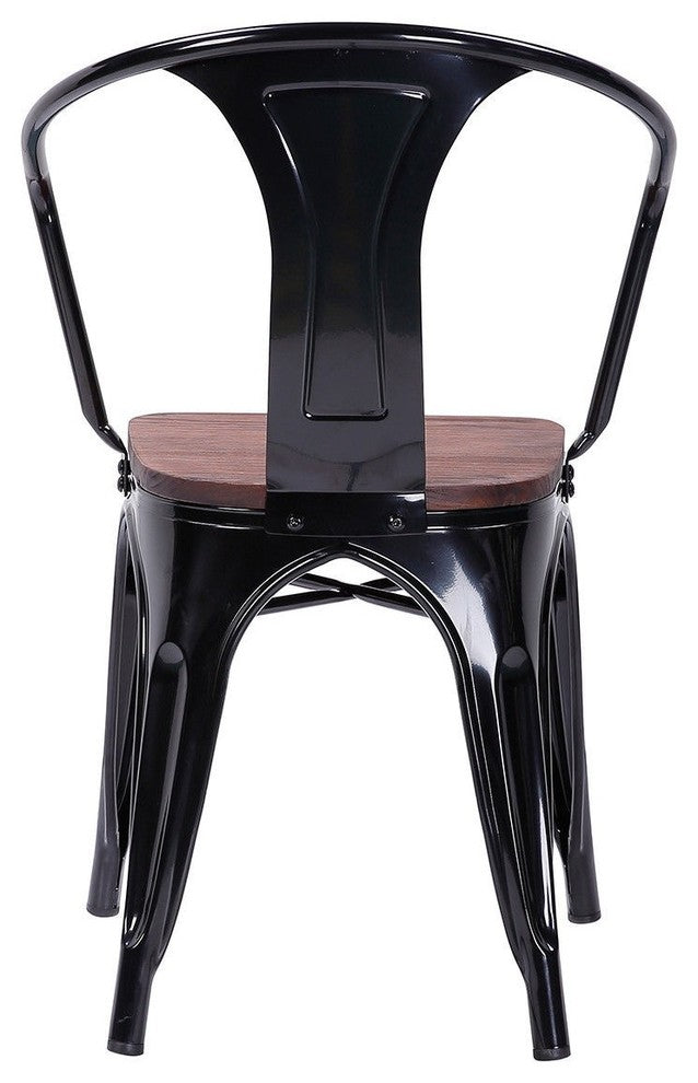 High Quality Set of 2 Tolix Style Armchair, Black