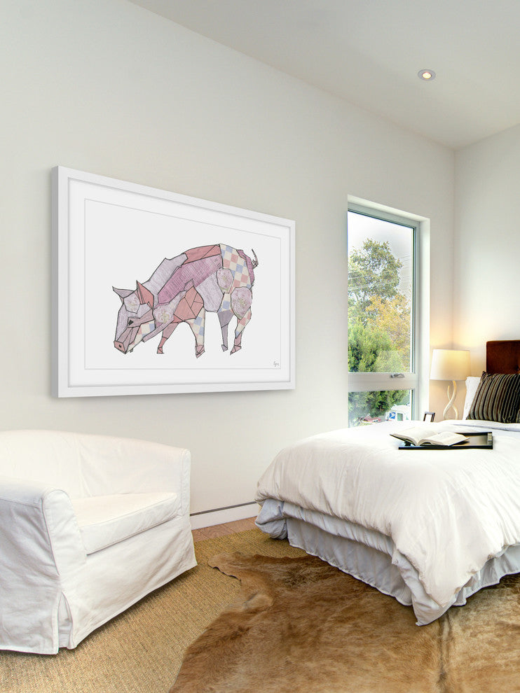 "El Cerdo" Framed Painting Print, 36"x24"