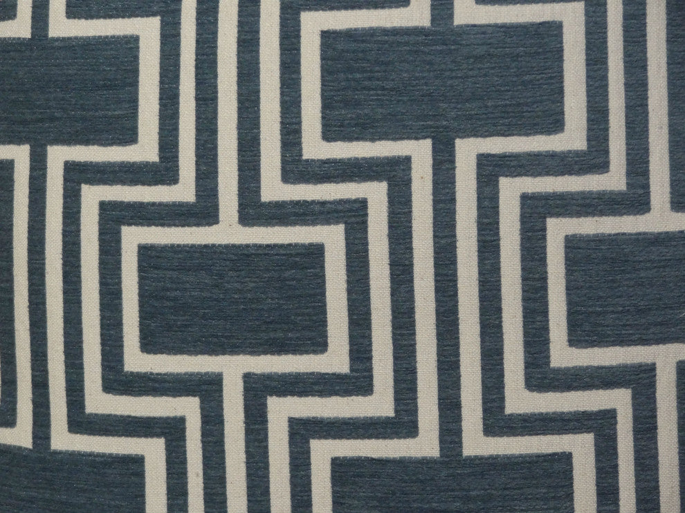 Argyle Square Blue and White Handmade Luxury Pillow, 12"x20"