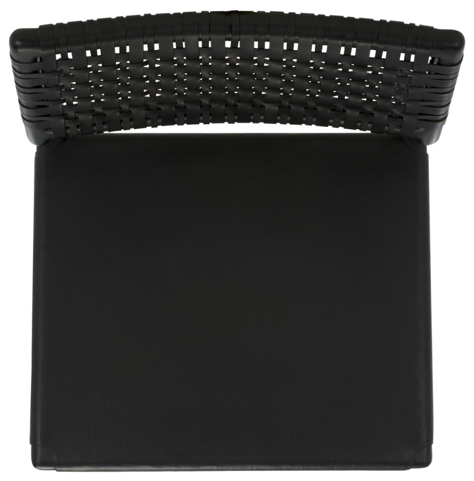 Safavieh Couture Valdina Woven Leather Acccent, Black