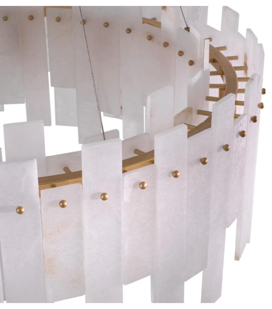 Alabaster Modern Chandelier, Eichholtz Pizzorni