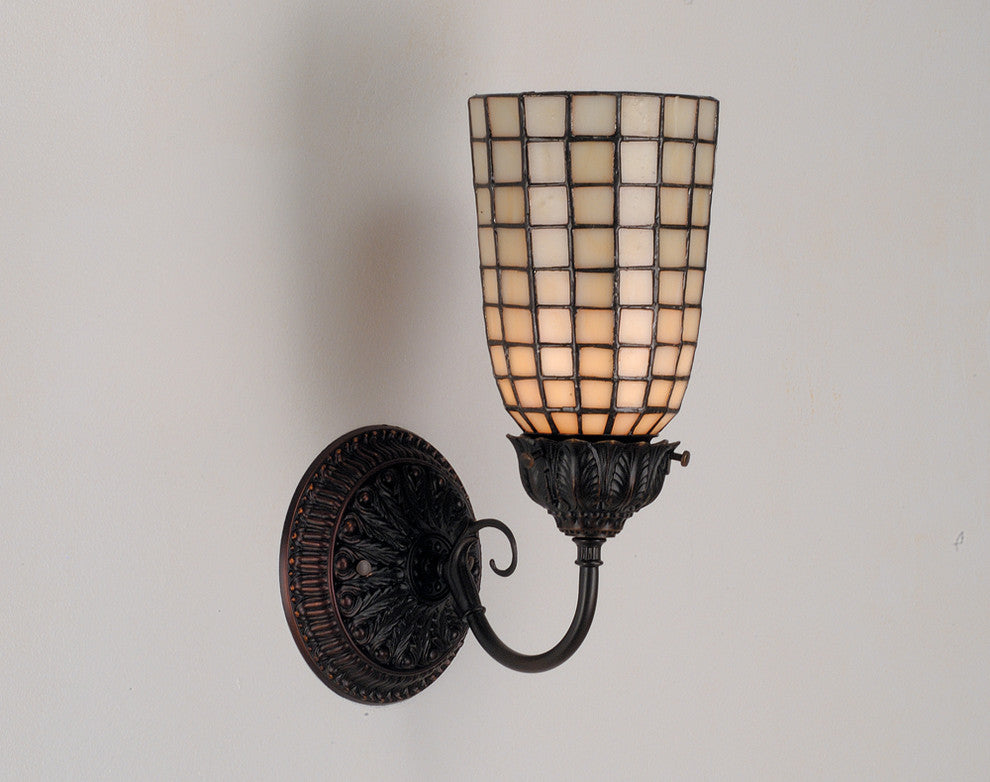 5 Wide Geometric Beige Wall Sconce