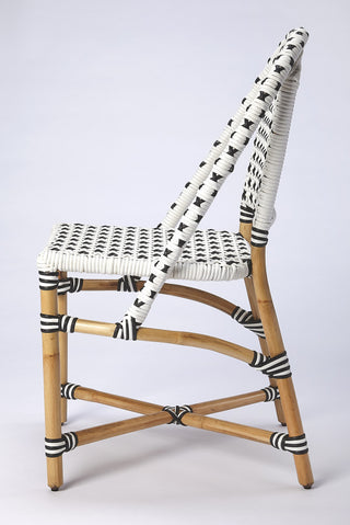 Butler Tenor White & Black Rattan Dining Chair