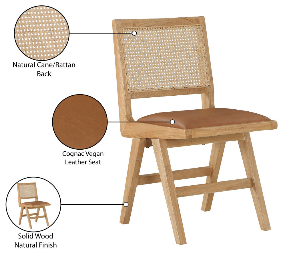 Abby Chair, Cognac, Natural Finish, Side Chair