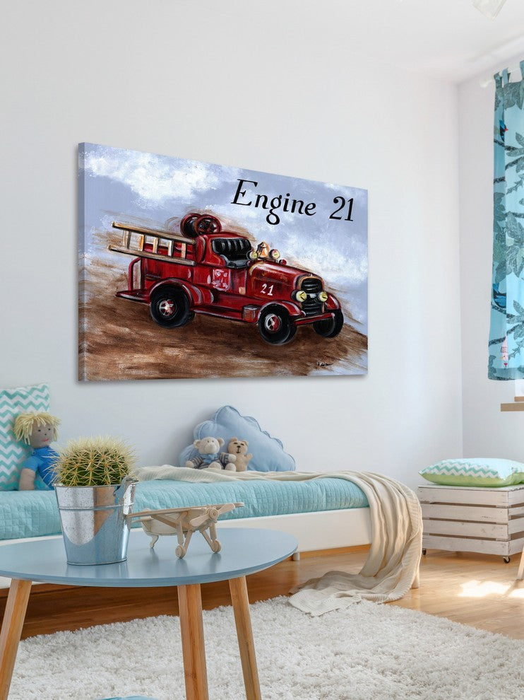 Marmont Hill, "Fire Engine" by Reesa Qualia Painting on Wrapped Canvas, 60x40