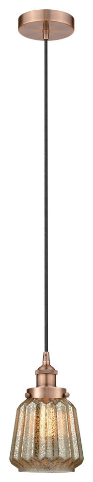 Innovations 616-1PH-AC-G146-LED 1-Light Mini Pendant, Antique Copper