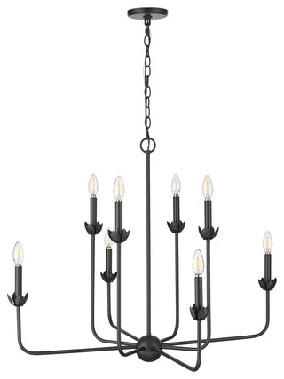 8 Light 33.625 in. Matte Black Chandelier