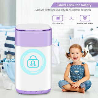 Costway 8lbs Portable Fully Automatic Washing Machine W/ Drain Pump Purple