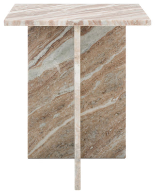 Safavieh Couture Adriano Marble Accent Table, White/Brown
