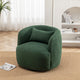 34" Wide Boucle Upholstered Swivel Armchair, Green
