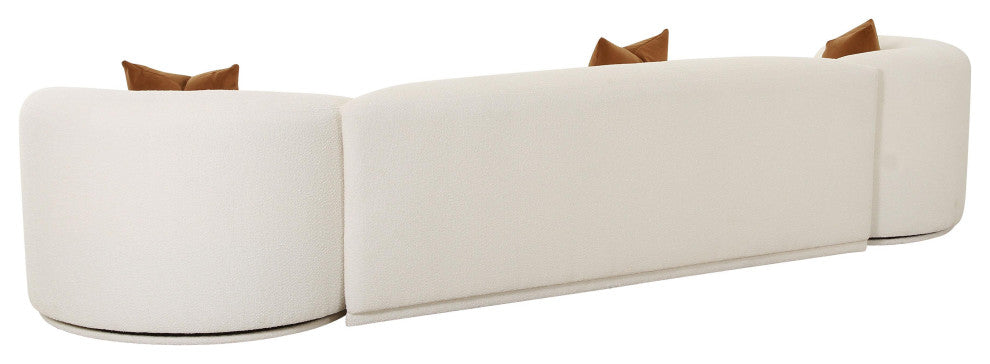 Fickle Cream Boucle 3-Piece Modular Sofa