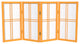 2' Tall Desktop Double Cross Shoji Screen, Honey, 4 Panels