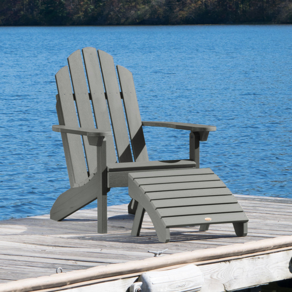 Westport Adirondack Chair With Ottoman, Coastal Teak