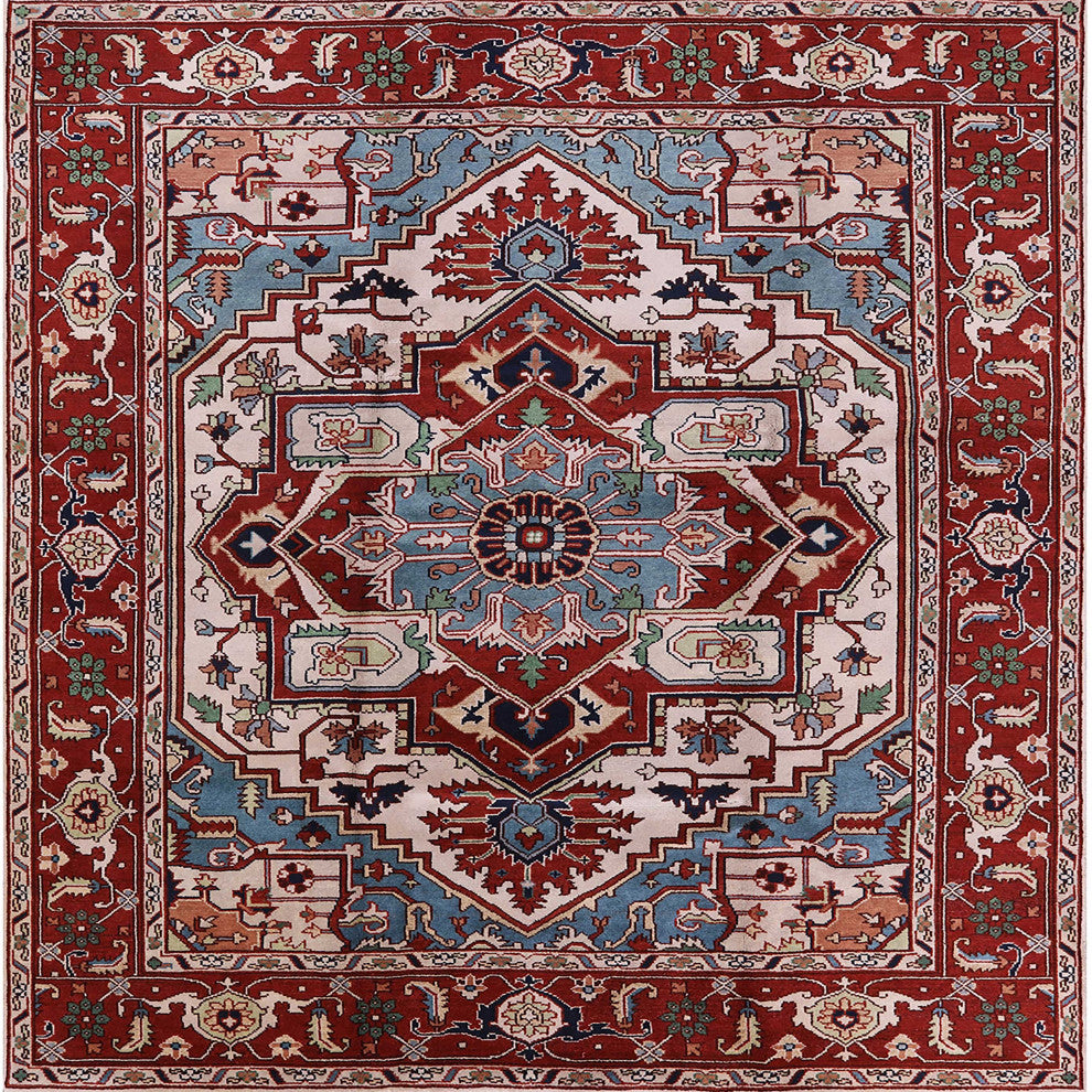Ahgly Company Indoor Square Mid-Century Modern Area Rugs, 7' Square