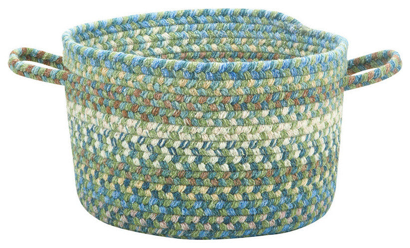 Kill Devil Hill Braided Basket, Dark Green, 20"x20"x12"