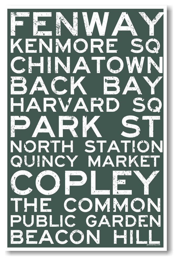Boston Signs - NEW World Travel Massachusetts Train Poster