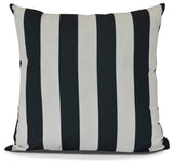 Rugby Stripe, Stripe Print Pillow, Black, 26" x 26"