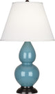 Small Double Gourd Accent Lamp, Steel Blue
