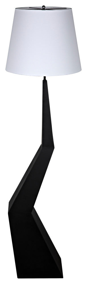 Rhombus Floor Lamp With Shade, Black Metal