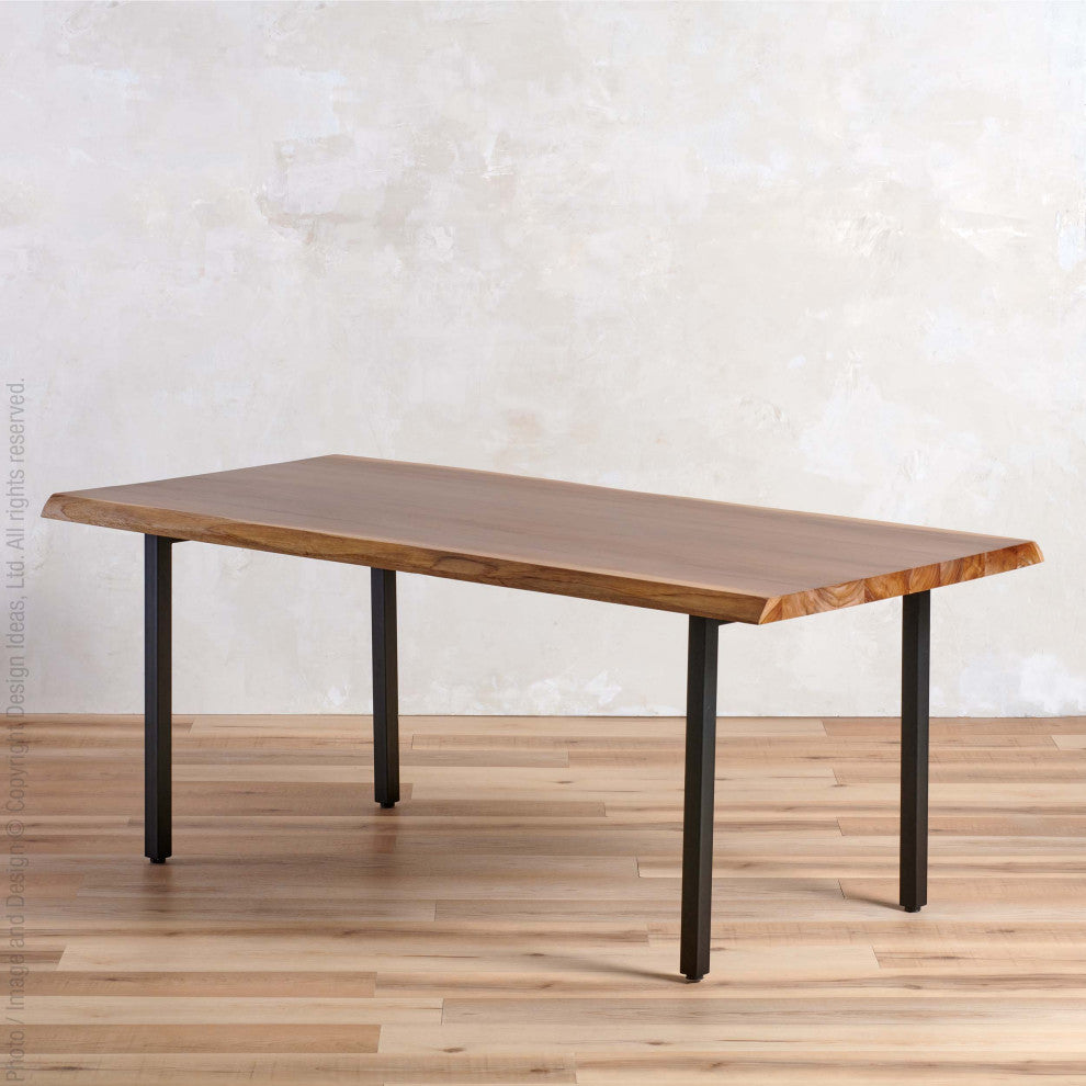Takara Natural Teak Wood Live Edge Tables, Dining Table