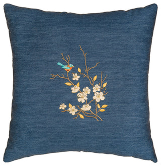 Linum Home Textiles Springtime Denim Decorative Pillow Cover, Denim Blue, Square