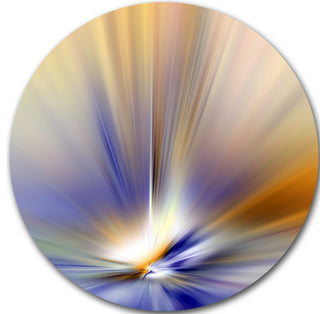 Brown Focus Light Upward, Abstract Digital Round Wall Art, 38"