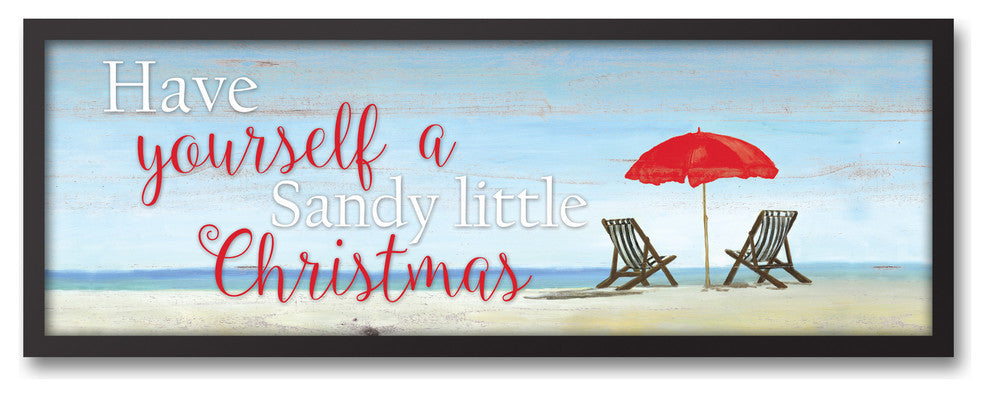 Sandy Little Christmas 12x36 Black Framed Canvas