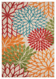 5' X 8' Green And Ivory Indoor Outdoor Area Rug