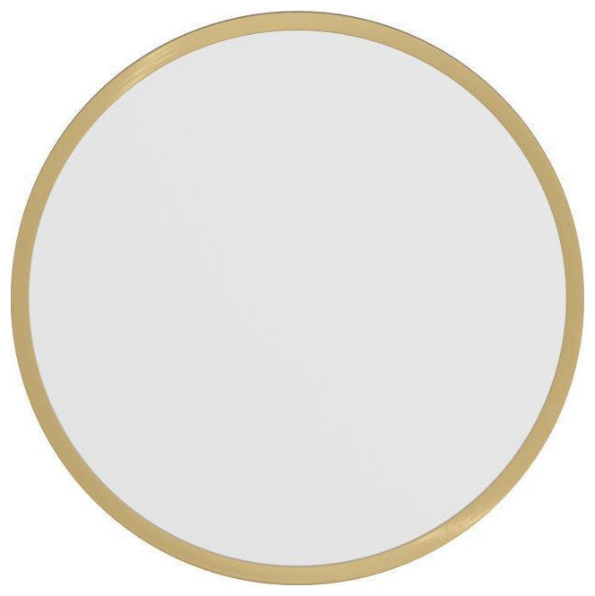 Julianne Round Metal Framed Wall Mirror, Gold, 16"
