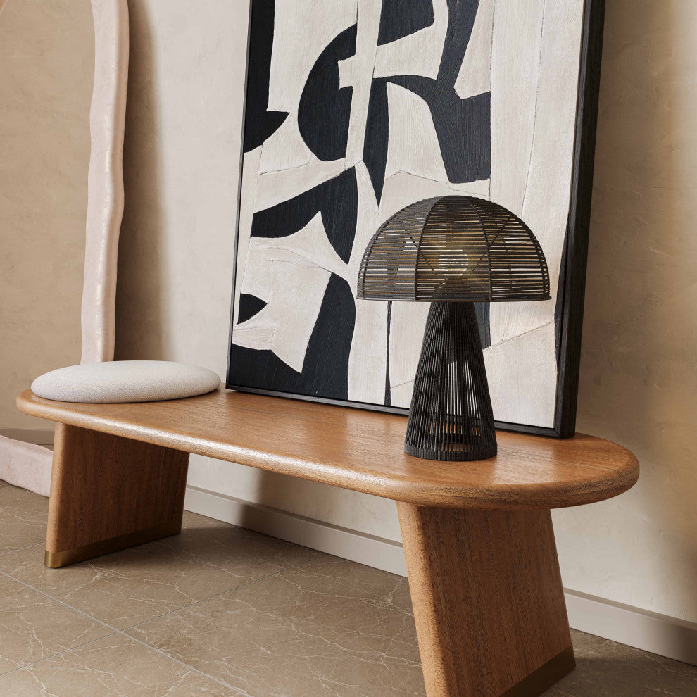 Oddy Jute Table Lamp, Black