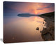 Beautiful Sunrise over Tranquil Sea, Seashore Canvas Art Print, 20"x12"