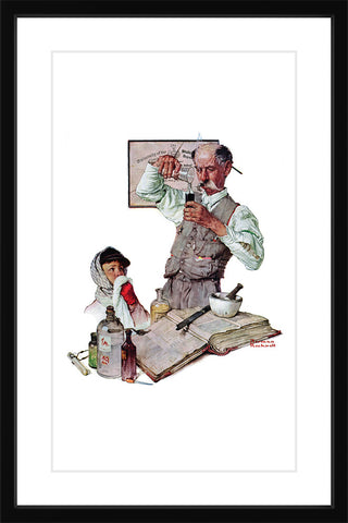 "Pharmacist" Framed Art Print by Norman Rockwell