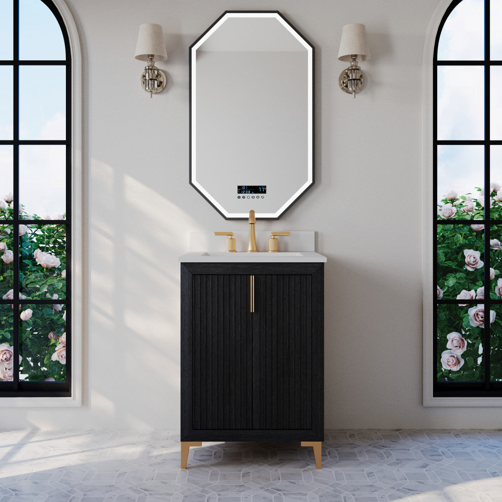 Turlington Bath Vanity Set, Black Oak, 24"